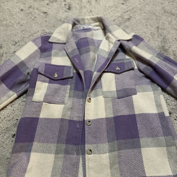 Plaid Women's Jacket in Purple and White - Picture 9 of 10